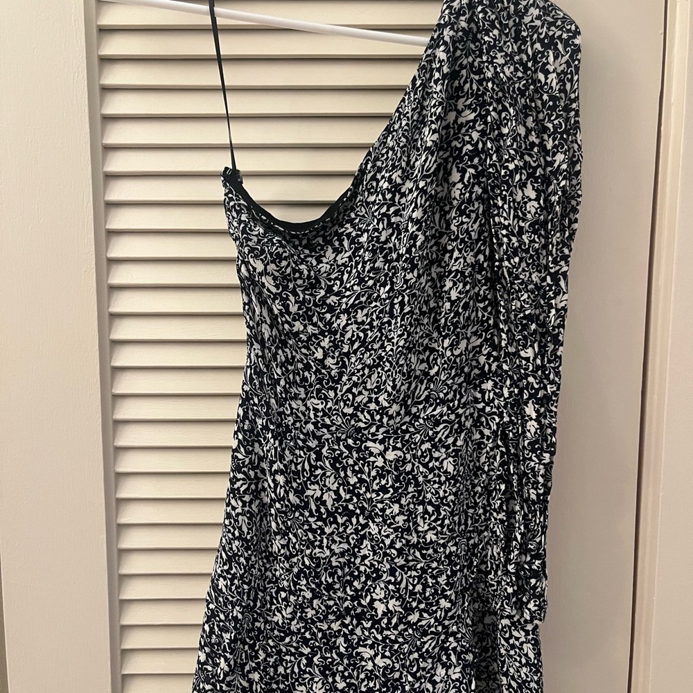 Reformation Silver Sequin One Shoulder Cocktail Dress